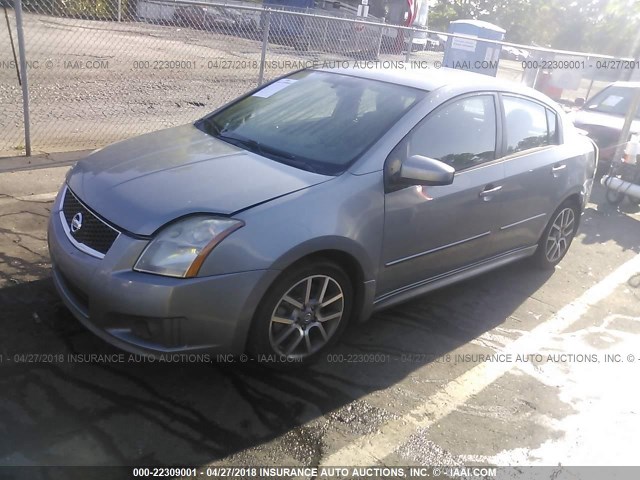 3N1CB61E48L648706 - 2008 NISSAN SENTRA SE-R SPEC V GRAY photo 2