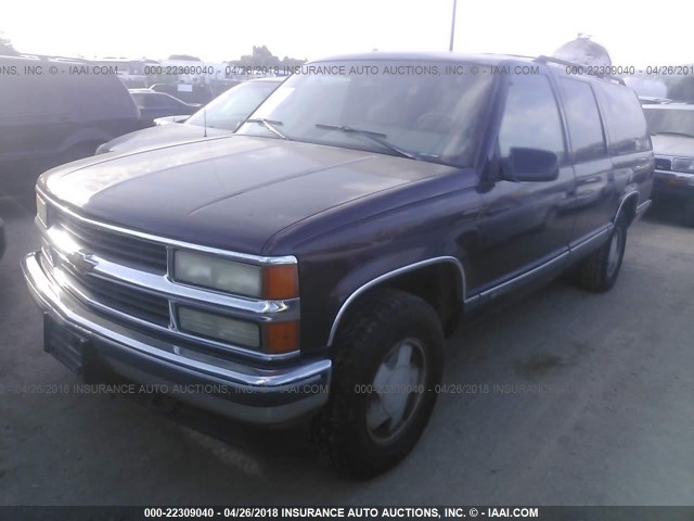 3GNFK16R5TG166408 - 1996 CHEVROLET SUBURBAN K1500 BURGUNDY photo 2