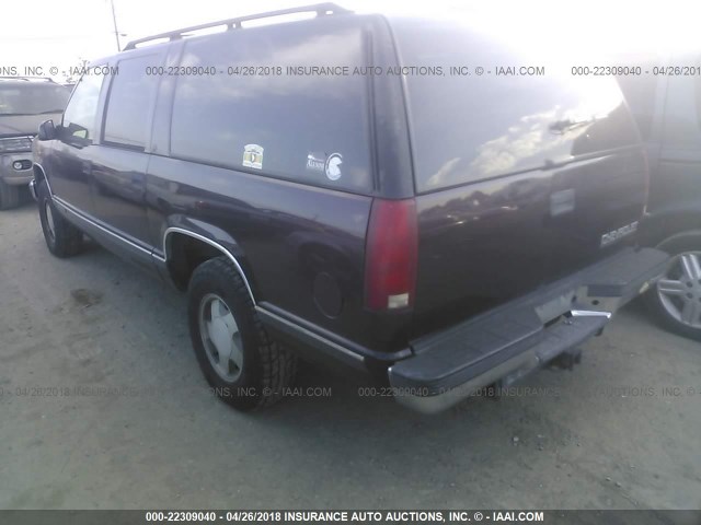 3GNFK16R5TG166408 - 1996 CHEVROLET SUBURBAN K1500 BURGUNDY photo 3