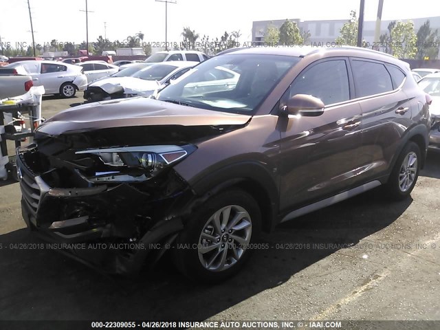 KM8J33A41HU442851 - 2017 HYUNDAI TUCSON LIMITED/SPORT AND ECO/SE Dark Brown photo 2