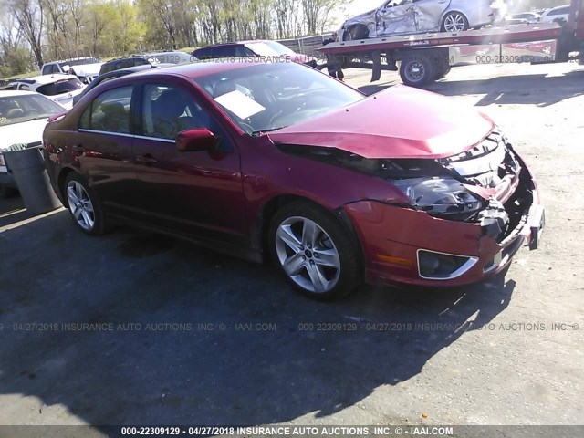 3FAHP0KC8AR123333 - 2010 FORD FUSION SPORT RED photo 1