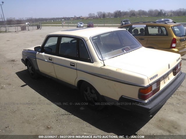 YV1AX8844G1184380 - 1986 VOLVO 244 DL/GL CREAM photo 3