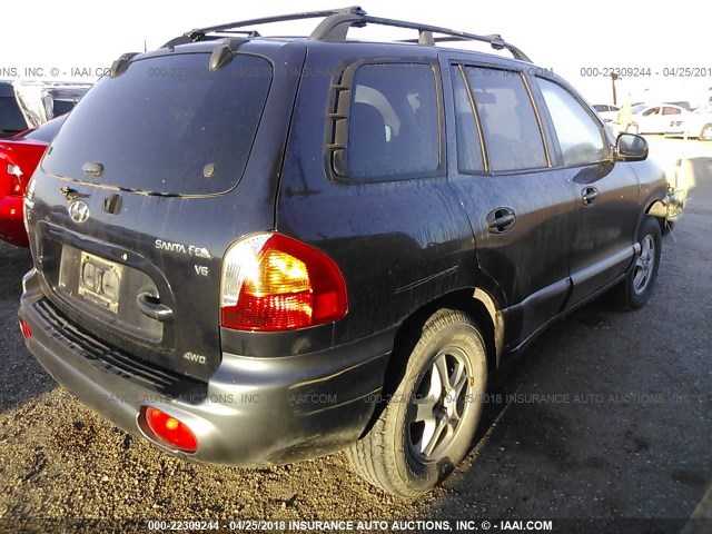 KM8SC73D54U752987 - 2004 HYUNDAI SANTA FE GLS/LX BLACK photo 4