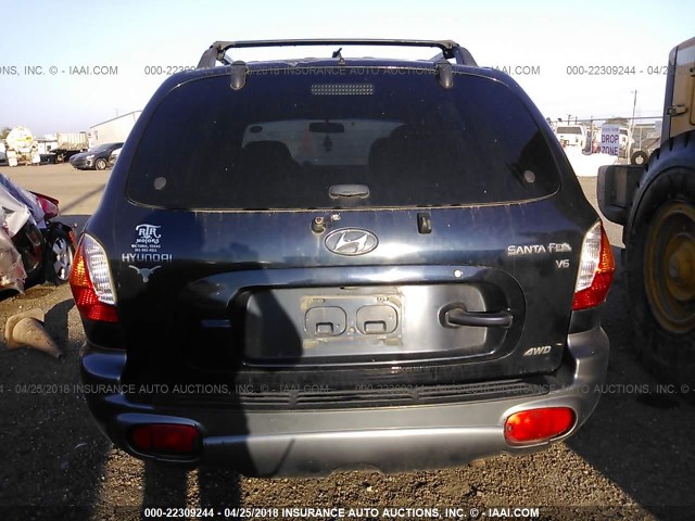 KM8SC73D54U752987 - 2004 HYUNDAI SANTA FE GLS/LX BLACK photo 6