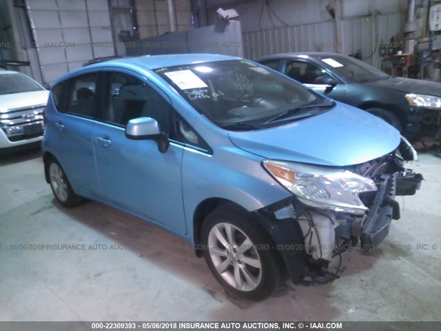 3N1CE2CP0EL389626 - 2014 NISSAN VERSA NOTE S/S PLUS/SV/SL BLUE photo 1