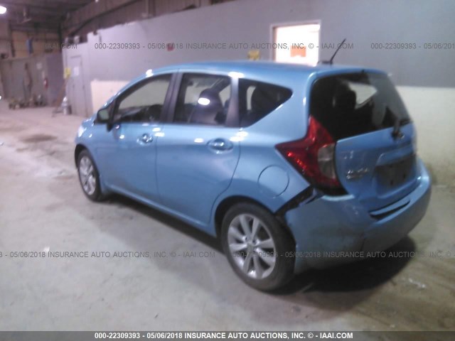 3N1CE2CP0EL389626 - 2014 NISSAN VERSA NOTE S/S PLUS/SV/SL BLUE photo 3