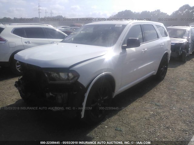 1C4RDHAG2JC186324 - 2018 DODGE DURANGO SXT WHITE photo 2