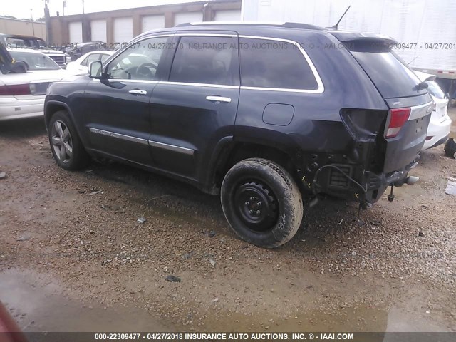 1C4RJECT0DC533591 - 2013 JEEP GRAND CHEROKEE OVERLAND Dark Blue photo 3