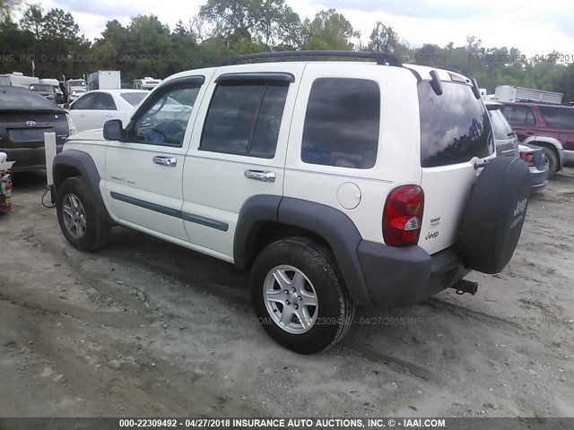 1J4GK48K72W281276 - 2002 JEEP LIBERTY SPORT WHITE photo 3