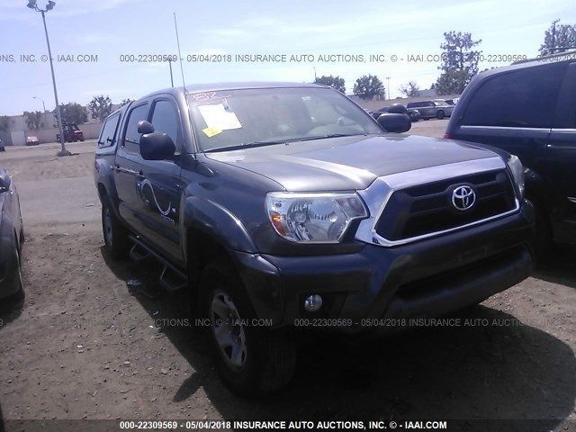 3TMLU4EN0EM135965 - 2014 TOYOTA TACOMA DOUBLE CAB GRAY photo 1