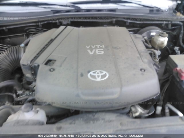 3TMLU4EN0EM135965 - 2014 TOYOTA TACOMA DOUBLE CAB ნაცრისფერი ფოტო 10