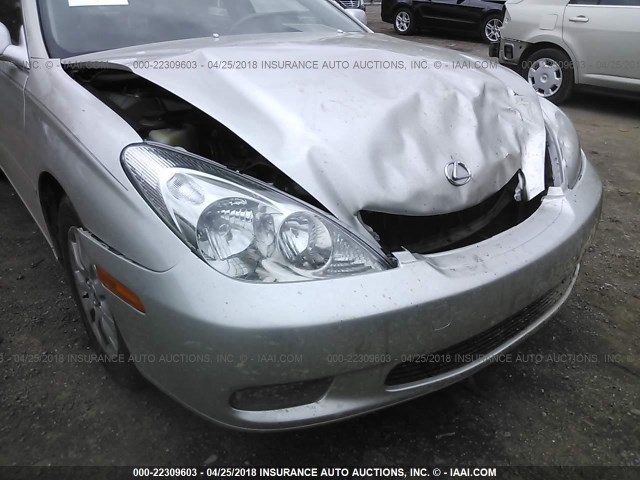 JTHBF30G636012319 - 2003 LEXUS ES 300 SILVER photo 6