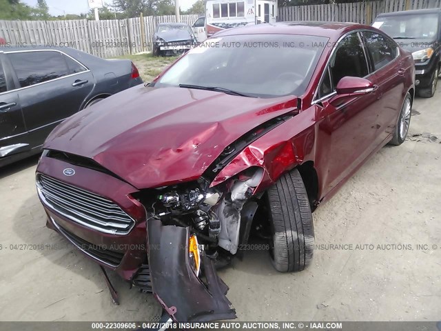 3FA6P0K90ER303942 - 2014 FORD FUSION TITANIUM RED photo 2