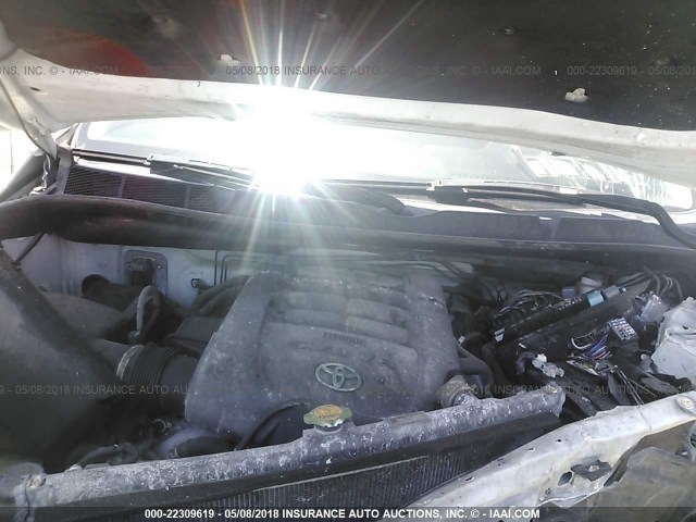 5TFUW5F11EX361152 - 2014 TOYOTA TUNDRA DOUBLE CAB SR/SR5 WHITE photo 10