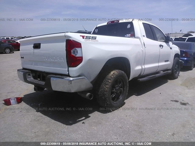 5TFUW5F11EX361152 - 2014 TOYOTA TUNDRA DOUBLE CAB SR/SR5 WHITE photo 4