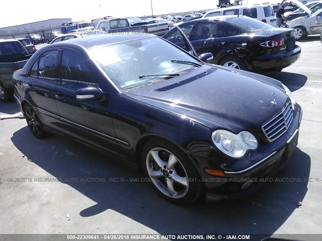 WDBRF40J95F633587 - 2005 MERCEDES-BENZ C 230K SPORT SEDAN BLACK photo 1