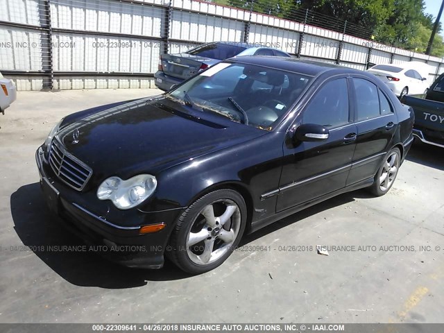 WDBRF40J95F633587 - 2005 MERCEDES-BENZ C 230K SPORT SEDAN BLACK photo 2