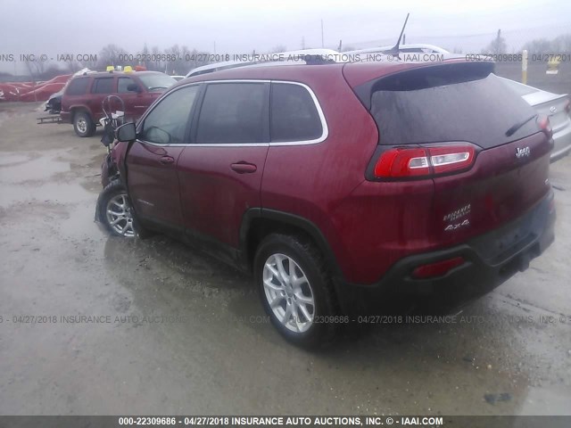 1C4PJMCSXEW200467 - 2014 JEEP CHEROKEE LATITUDE RED photo 3