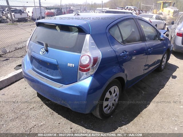 JTDKDTB36D1048270 - 2013 TOYOTA PRIUS C BLUE photo 4