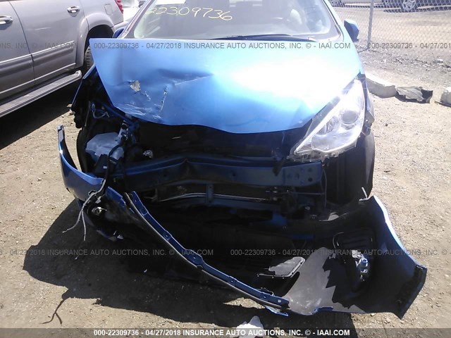 JTDKDTB36D1048270 - 2013 TOYOTA PRIUS C BLUE photo 6