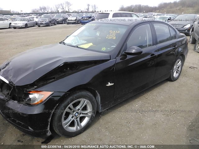 WBAVC53558FZ89758 - 2008 BMW 328 I SULEV BLACK photo 2