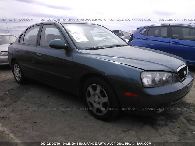 KMHDN45D92U421566 - 2002 HYUNDAI ELANTRA GLS/GT BLUE photo 1