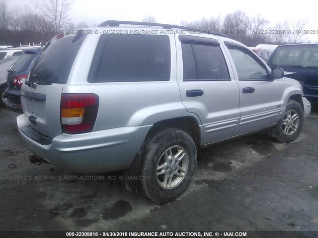 1J4GW48S34C256755 - 2004 JEEP GRAND CHEROKEE LAREDO/COLUMBIA/FREEDOM SILVER photo 4