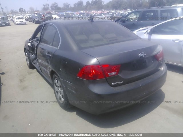 KNAGE228195351186 - 2009 KIA OPTIMA LX/EX GRAY photo 3