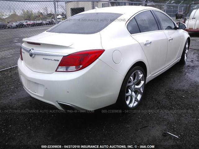 2G4GV5GV5C9204717 - 2012 BUICK REGAL GS WHITE photo 4