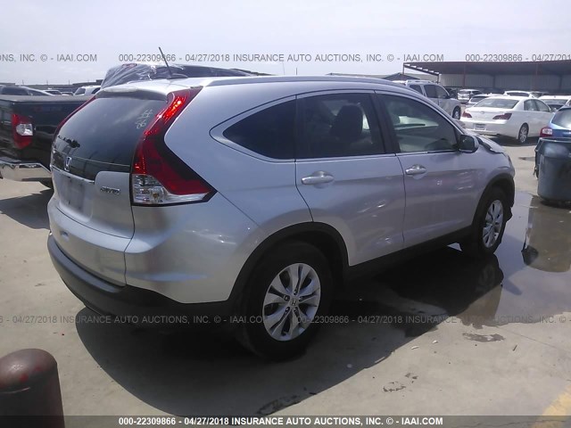 2HKRM4H70EH700051 - 2014 HONDA CR-V EXL SILVER photo 4