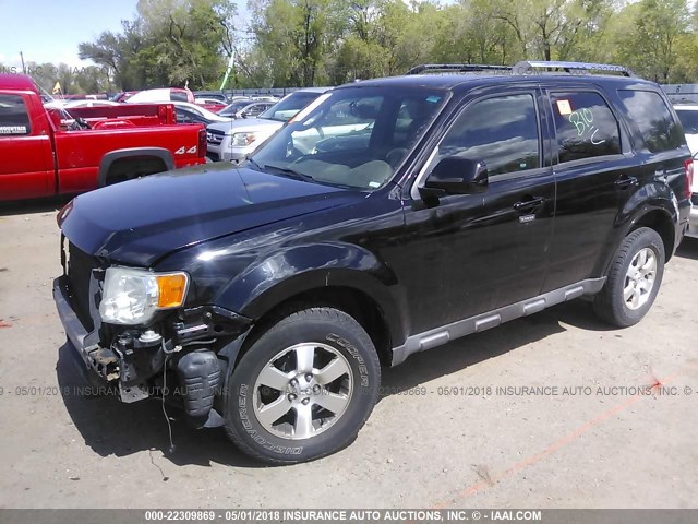 1FMCU94729KD02139 - 2009 FORD ESCAPE LIMITED BLACK photo 2