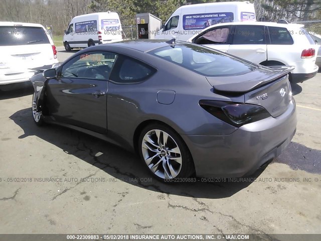 KMHHU6KJ9DU101385 - 2013 HYUNDAI GENESIS COUPE 3.8L SILVER photo 3