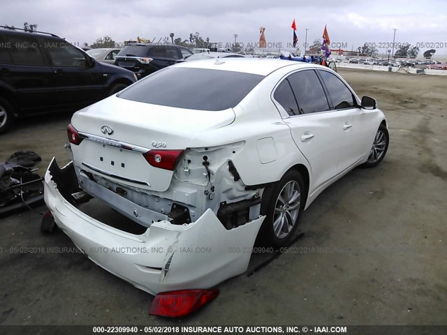 JN1BV7AP6EM686448 - 2014 INFINITI Q50 PREMIUM/SPORT WHITE photo 4