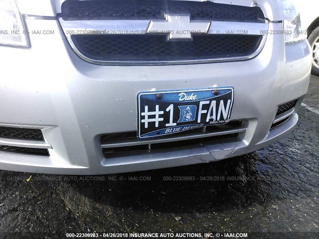 KL1TD56658B005485 - 2008 CHEVROLET AVEO LS SILVER photo 6