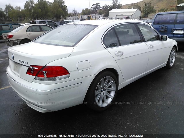 WBAHN83507DT74344 - 2007 BMW 750 WHITE photo 4