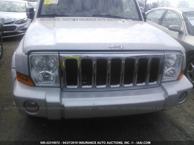 1J8HG58N96C253023 - 2006 JEEP COMMANDER LIMITED SILVER photo 6