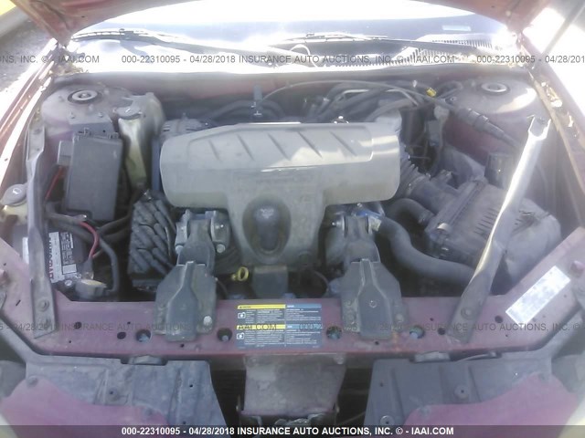 2G2WP552X61141642 - 2006 PONTIAC GRAND PRIX MAROON photo 10
