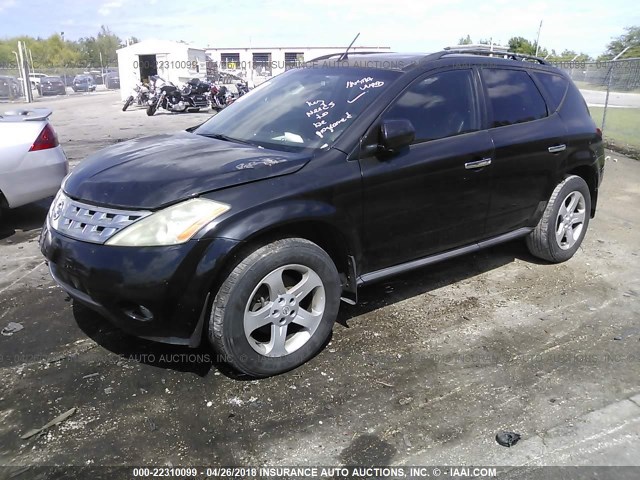 JN8AZ08W53W214085 - 2003 NISSAN MURANO SL/SE BLACK photo 2