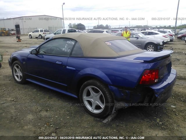 1FAFP45X73F412040 - 2003 FORD MUSTANG GT BLUE photo 3
