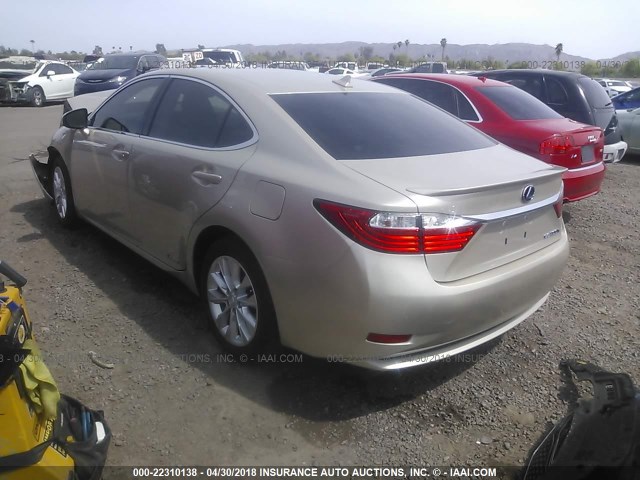 JTHBW1GG7D2008718 - 2013 LEXUS ES 300H GOLD photo 3