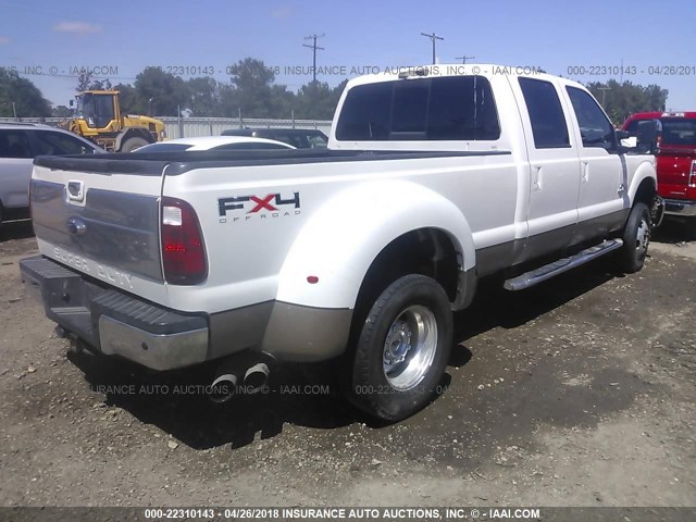 1FT8W3DT9BEB30663 - 2011 FORD F350 SUPER DUTY WHITE photo 4