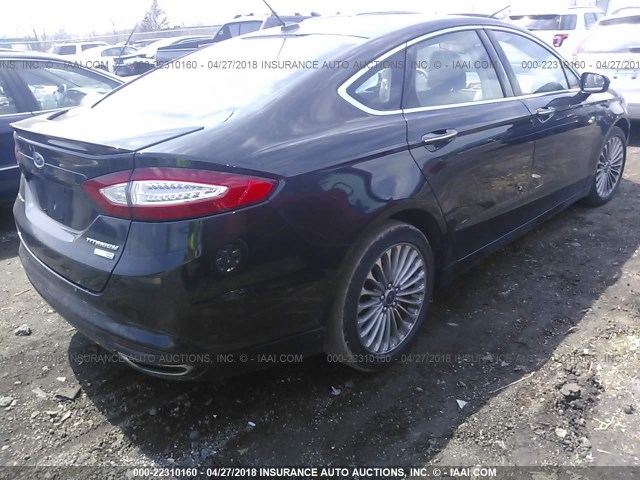 3FA6P0D92ER288387 - 2014 FORD FUSION TITANIUM BLACK photo 4