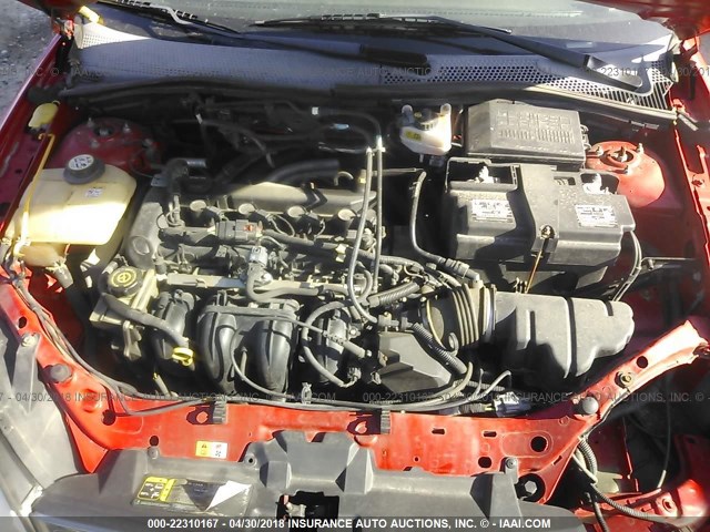 1FAFP34N77W310592 - 2007 FORD FOCUS ZX4/S/SE/SES RED photo 10