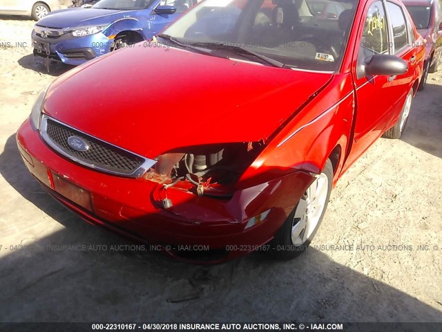 1FAFP34N77W310592 - 2007 FORD FOCUS ZX4/S/SE/SES RED photo 6