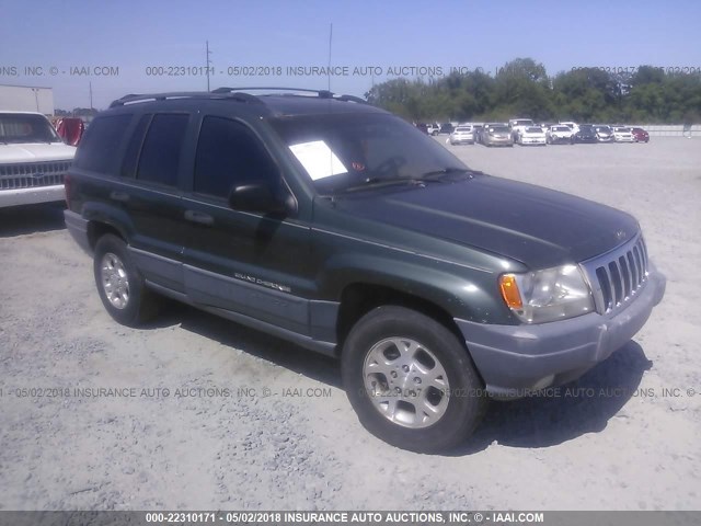 1J4G248S2YC262256 - 2000 JEEP GRAND CHEROKEE LAREDO GREEN photo 1