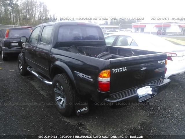 5TEHN72N74Z314790 - 2004 TOYOTA TACOMA DOUBLE CAB BLACK photo 3