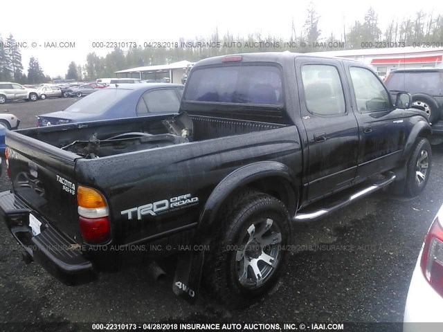 5TEHN72N74Z314790 - 2004 TOYOTA TACOMA DOUBLE CAB BLACK photo 4