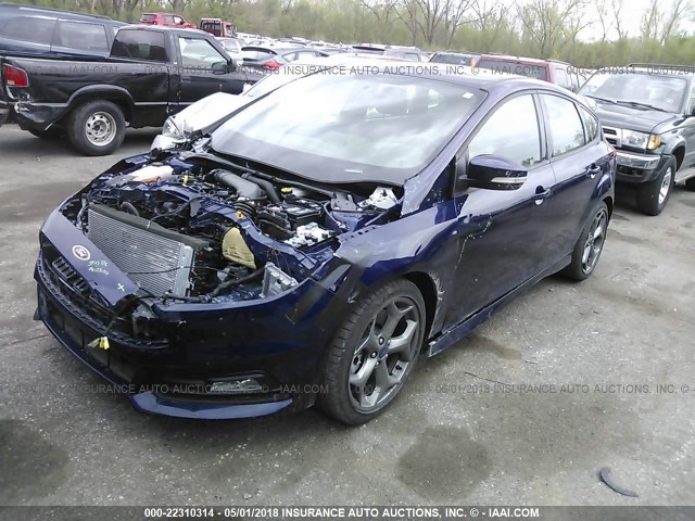 1FADP3L93HL299265 - 2017 FORD FOCUS ST BLUE photo 2