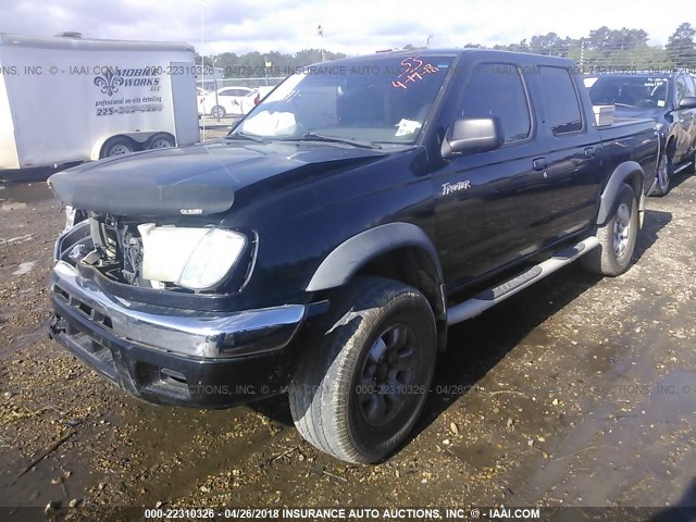 1N6ED27T4YC354391 - 2000 NISSAN FRONTIER CREW CAB XE/CREW CAB SE BLACK photo 2