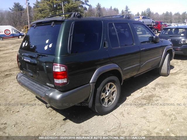 JN8DR07Y31W520098 - 2001 NISSAN PATHFINDER LE/SE/XE GREEN photo 4